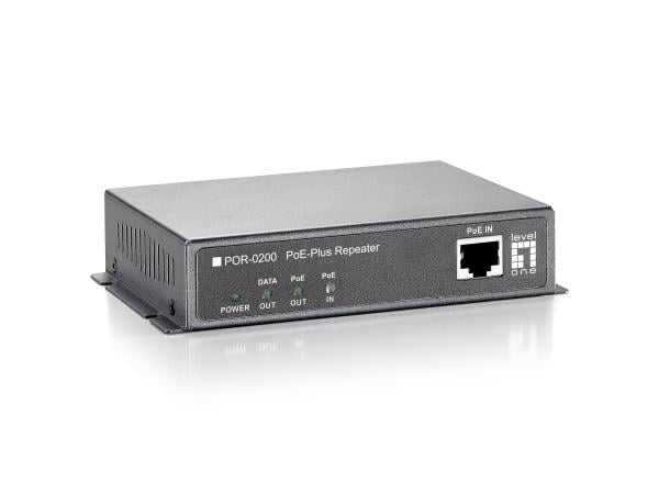 LevelOne POR-0200 PoE Network Network Repeater, Cascadable, 200 m, 10/100Base-T(X), Wall