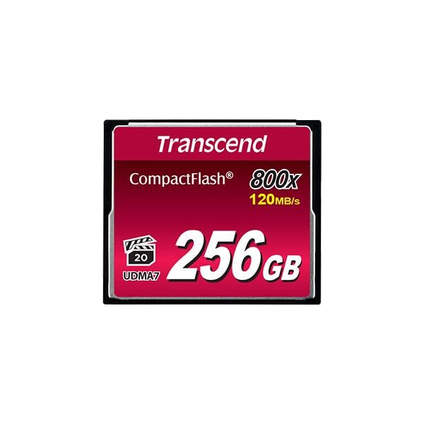 Transcend TS256GCF800 Premium CompactFlash (256GB, 4K, 120/ 60MB/s, 800X, TYPE I, UDMA7, MLC NAND)