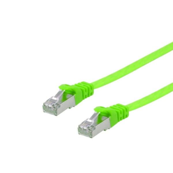 Equip 60764007101 Cat.6A U/FTP Flat Patch Cable, 1.0m, Green, 1 m, Cat6a, RJ45, Green