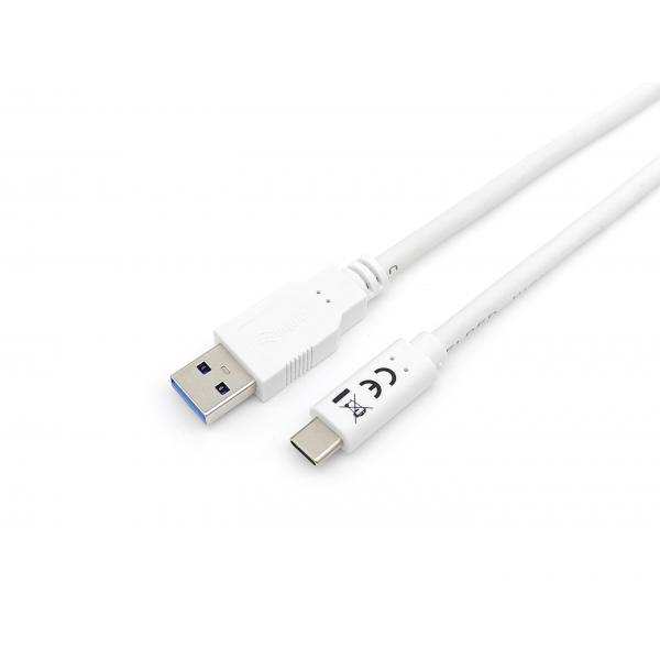 Equip 12836307101 USB 3.2 Gen 1 Type-C to A Cable, M/M, 1 m, USB A, USB C, USB 3.2 Gen 1, White