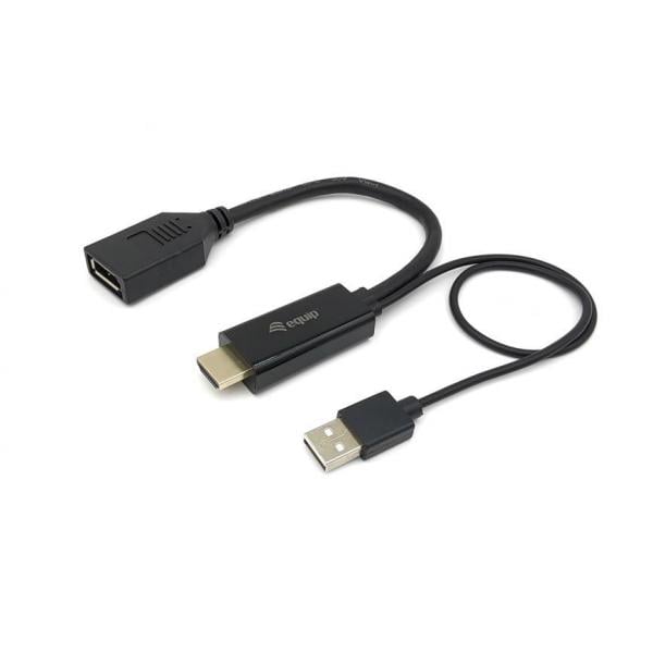 Equip 11903907101 HDMI to DisplayPort Adapter, 0.15 m, HDMI Type A, DisplayPort, M/M, Straight
