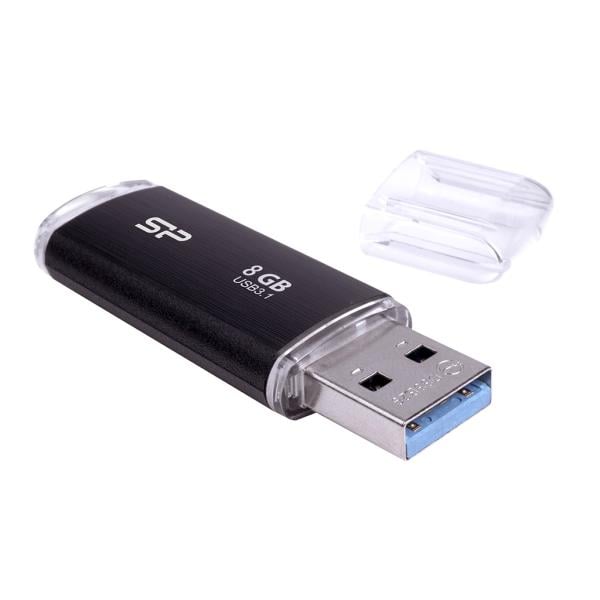 Silicon Power SP008GBUF3B02V1K Blaze B02, 8 GB, USB Type-A, 3.2 Gen 1 (3.1 Gen 1) Cap, 8 g, Black