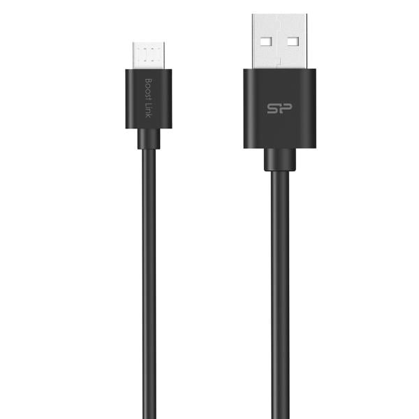 Silicon Power SP1M0ASYLK10AB1K LK10AB, 1 m, USB A, Micro-USB B, USB 2.0, 480 Mbit/s, Black