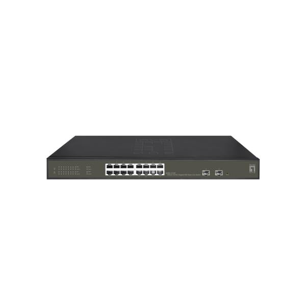 LevelOne GES-2118P Hilbert 18-Port Gigabit PoE Smart Lite Switch, 16x PoE 230W, 2x SFP, Managed, L2