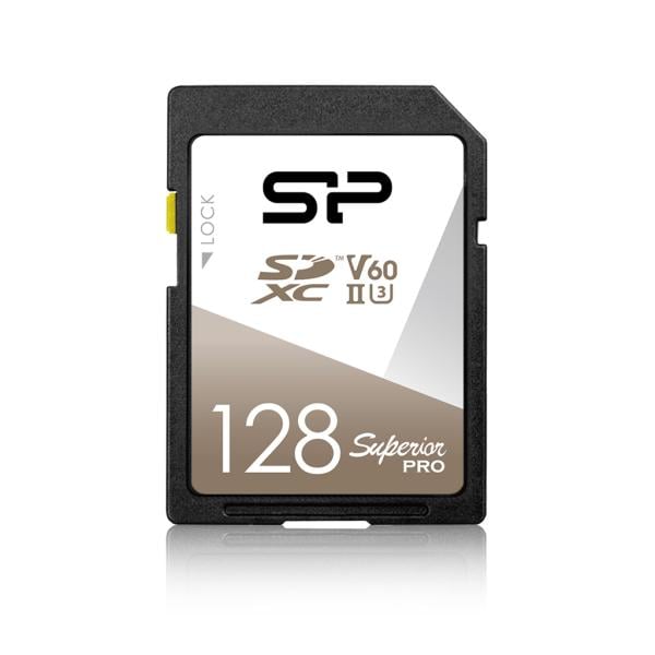 Silicon Power SP128GBSDXJV6V10 Superior Pro, SD card, uhs-2 (u3) V60 128GB R/W: up to 280/170MB/s
