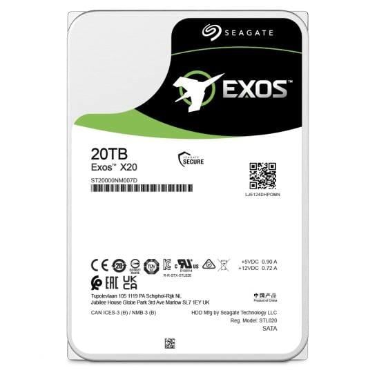 Seagate ST20000NM007D Enterprise HDD, 20 TB, 3.5", SATA3, 7200 RPM, 272 MiB/s