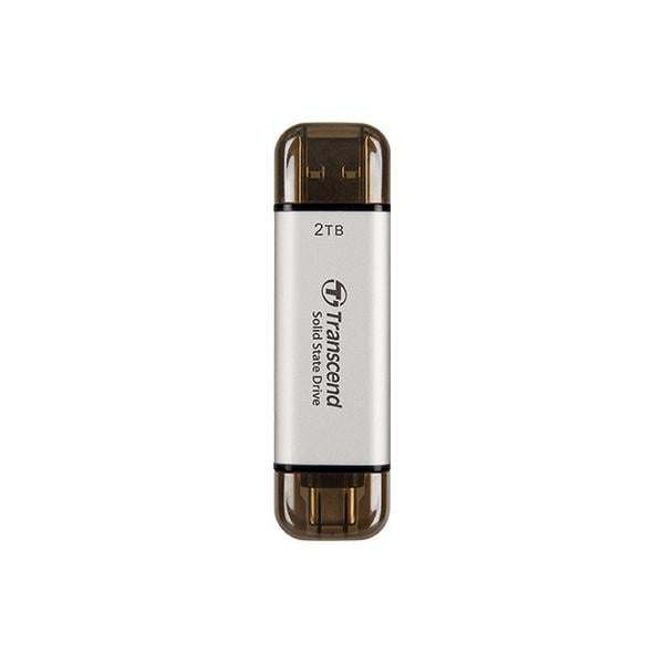 Transcend TS512GESD310S ESD310S External SSD, 512GB, USB 10Gbps, Type C/A, Silver, 1050 MB/s