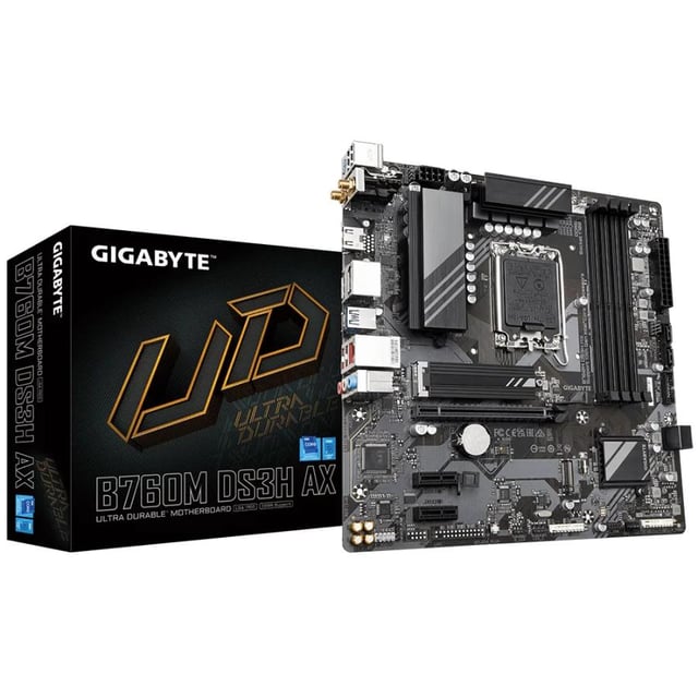 Gigabyte B760M DS3H AX B760M DS3H AX (rev. 1.x) mATX, Intel, LGA1700, B760, DDR5, 2.5 Gbe, Wi-Fi 6E