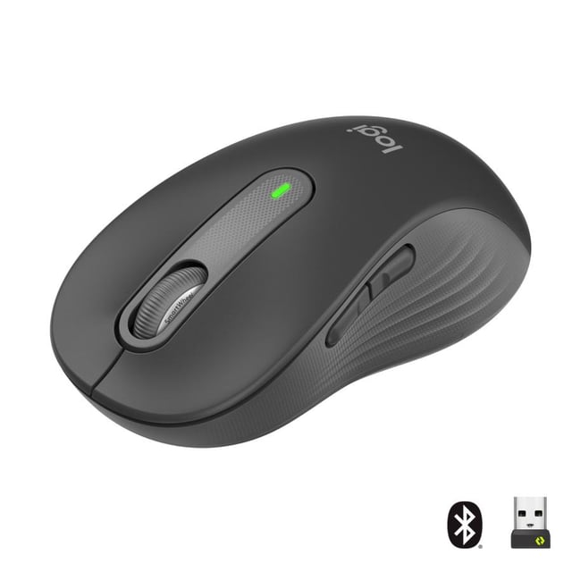 Logitech 910-006236 M650 L Signature Wireless Mouse, Right-hand, Optical, RF Wireless + Bluetooth