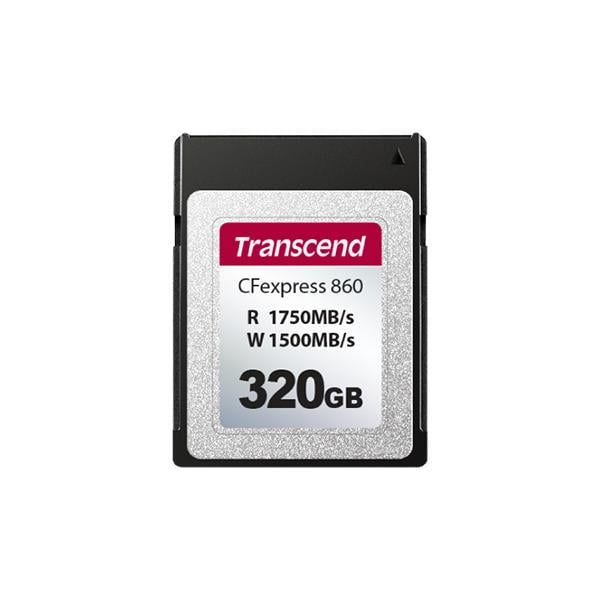Transcend TS320GCFE860 CFE860 320GB CFExpress Card 2.0,SLC mode, PCIe Gen 3x2, 320/ 160 MB/s, Black