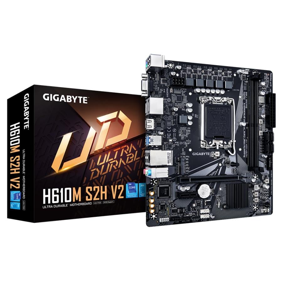 Gigabyte H610M S2H V2 H610M S2H V2, , Intel, LGA1700, DDR5 (5600MHz) GBe LAN, M.2, USB3.2 Gen 1