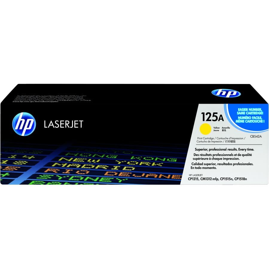 HP CB542A 125A Yellow Original LaserJet Toner Cartridge, 1400 pages, Yellow, 1 pc(s)