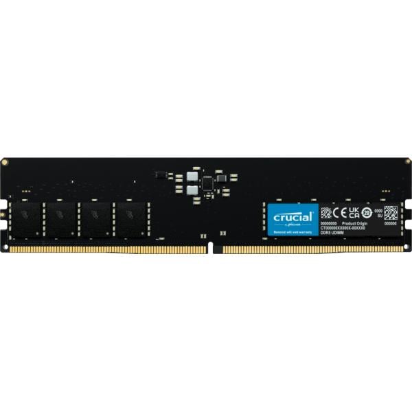 Crucial CT16G56C46U5 U-DIMM, 16GB, DDR5, 5600 Mhz, CL46, Black