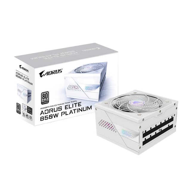Gigabyte GP-AE850PM PG5 ICE AORUS ELITE P850W ICE, PCIe 5.0, 80 PLUS, Fully Modular, 120mm, ATX3.0