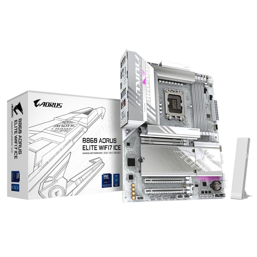 Gigabyte B860 A ELITE WF7 ICE AORUS ELITE WIFI7 ICE, ATX, Intel LGA1851, B860, DDR5, 2.5 GbE, Wi-Fi7