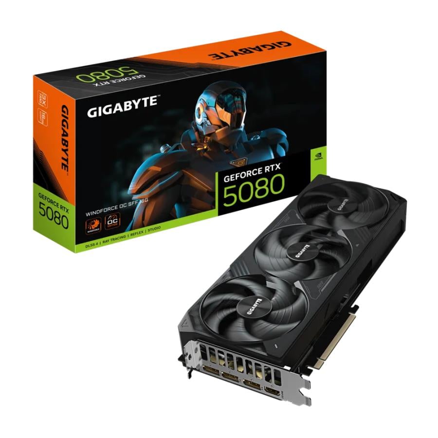 Gigabyte GV-N5080WF3OC-16GD GeForce RTX 5080 Windforce OC SFF 16G, ATX, 16GB GDDR7 256-bit, 850W
