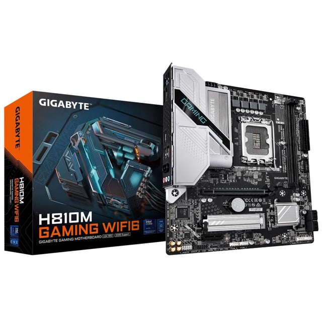 Gigabyte H810M GAMING WIFI6, Intel LGA1851, Core Ultra 2, DDR5, 1x PCIe 4.0 M.2, 2.5 GbE LAN, WIFI 6