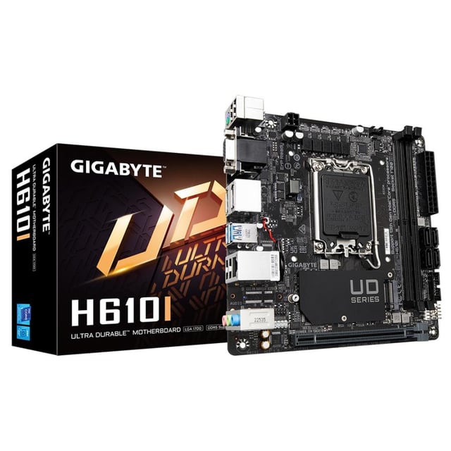Gigabyte H610I, Mini-ITX, Intel LGA1700, DDR5, 1x PCIe 3.0 M.2, GbE LAN, USB 3.2 Gen 1