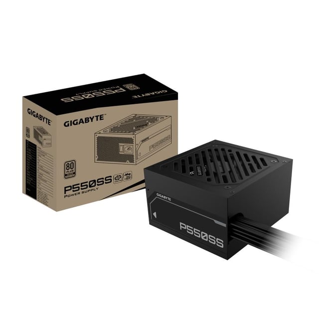 Gigabyte GP-P550SS PSU, ATX, 550 W, PCIe 5.0, 80 PLUS Silver, 120mm, PCI-e 6+2 Pin x2, Black