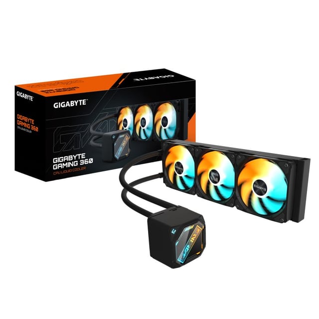 Gigabyte GP-GIGABYTE GME 360 GAMING 360 Liquid CPU Cooler- 3x120mm ARGB Fans, 12 cm, Black