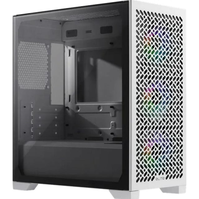 Cooler Master E302-WGNN-S00 Elite 302 Midi-Tower, mATX, Window, 3x 120mm ARGB, White