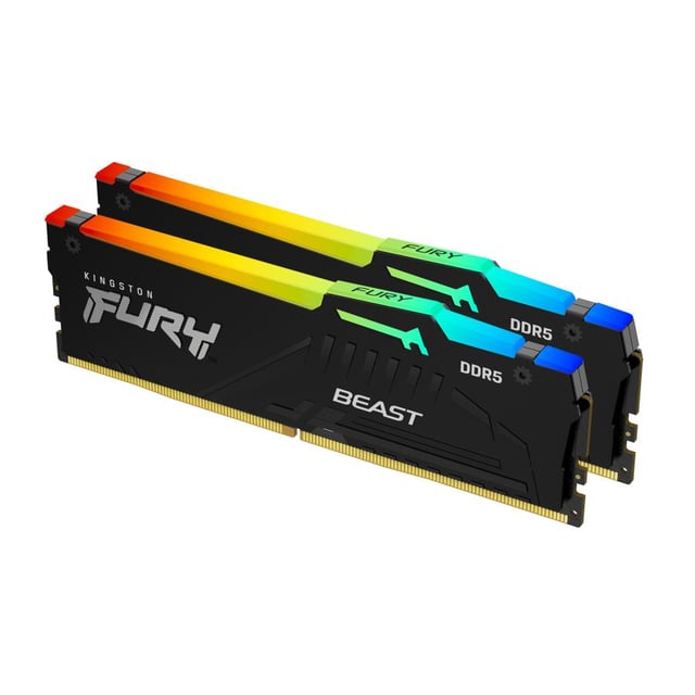 Kingston KF560C30BBEAK2-64 Technology FURY Beast DDR5 Kit of 2, 64 GB, DIMM, 6000 Mhz, CL30, RGB