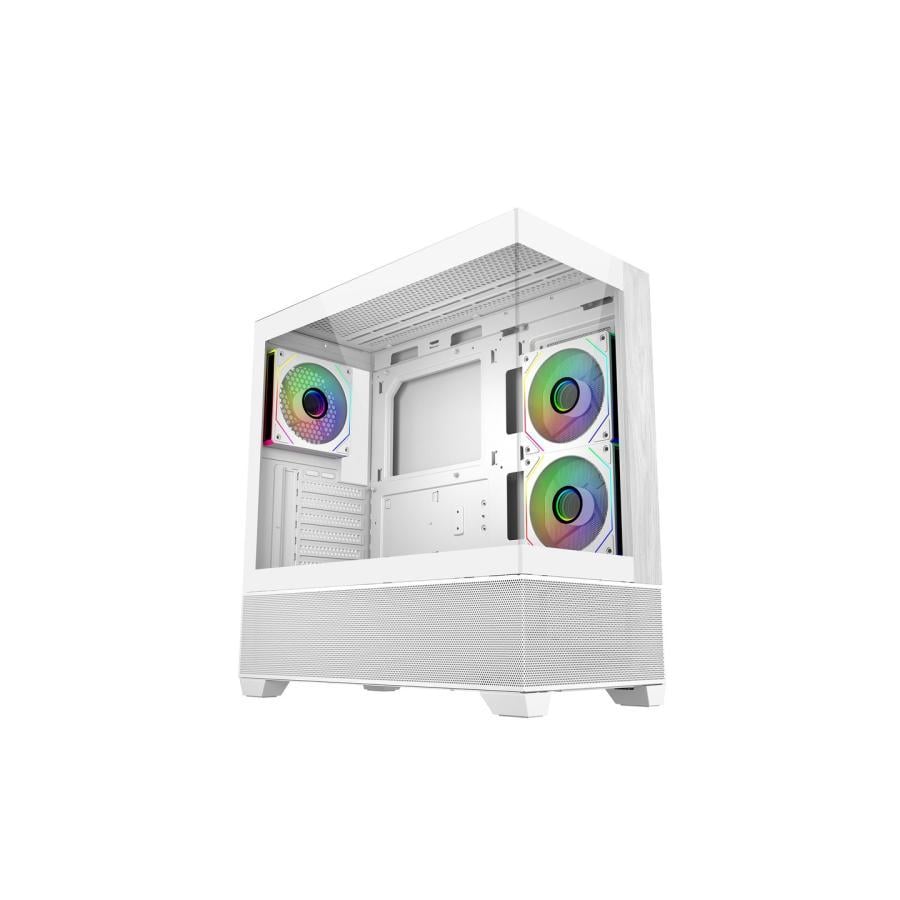 Cooler Master E690-WHNN-S00 Elite 690 WOOD White, 270° Full-View Tempered Glass, Seamless Bevel