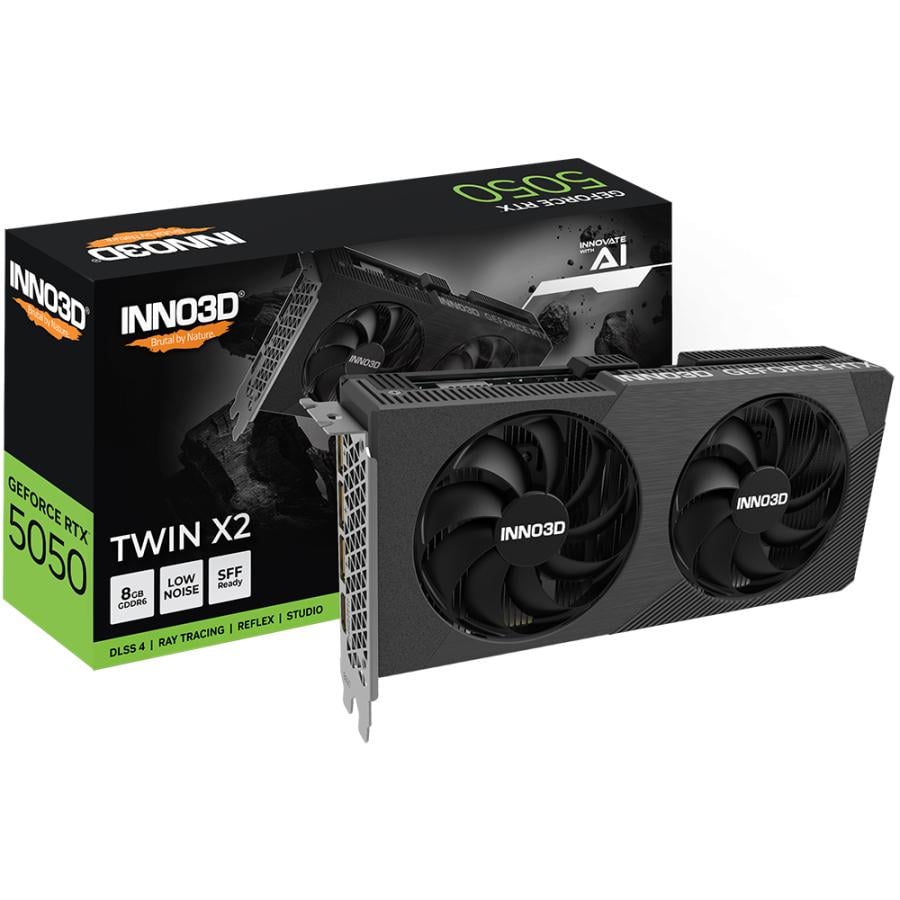 INNO3D N50502-08D6-174071N RTX5050 Twin X2, 8GB, GDDR6, 128 bit, 320 GB/s, PCIe 5.0