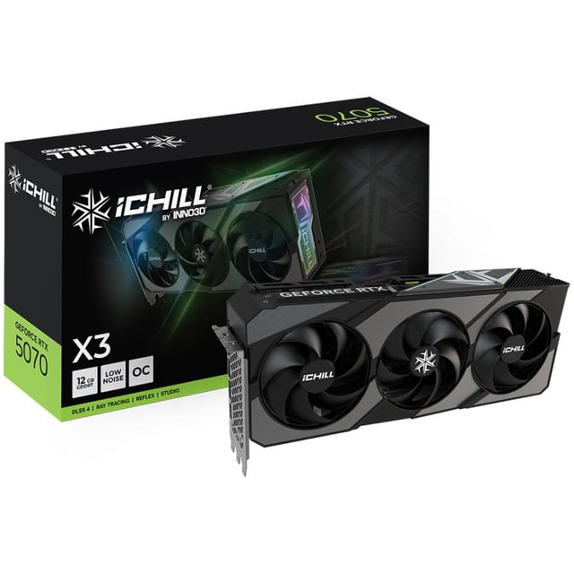 INNO3D C507T3-16D7X-176069R GEFORCE RTX 5070 Ti ICHILL X3, 16GB, GDDR7, 192-bit, PCie 5.0
