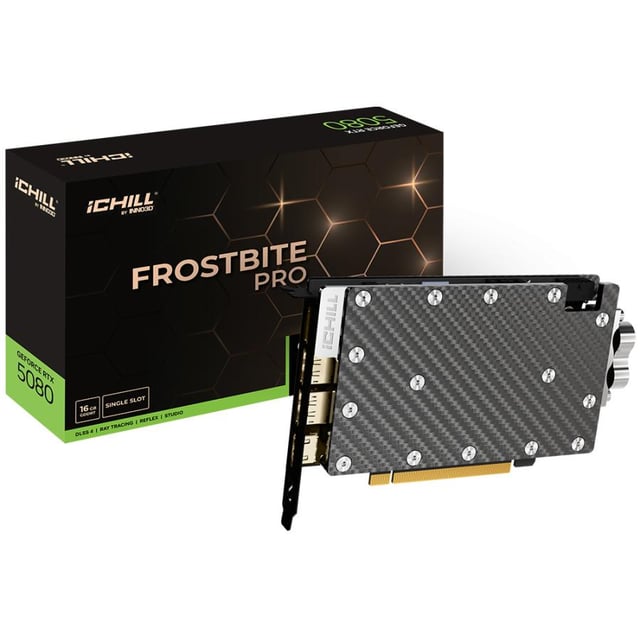 INNO3D C50803-16D7X-1760FBP GeForce RTX 5080 iChill FROSTBITE PRO, 16GB, GDDR7, 256-bit, 30Gbps