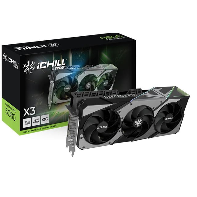 INNO3D C50803-16D7X-176069R GeForce RTX 5080 iChill X3 V2, 16GB GDDR7, 256-bit, 2670, 30Gbps