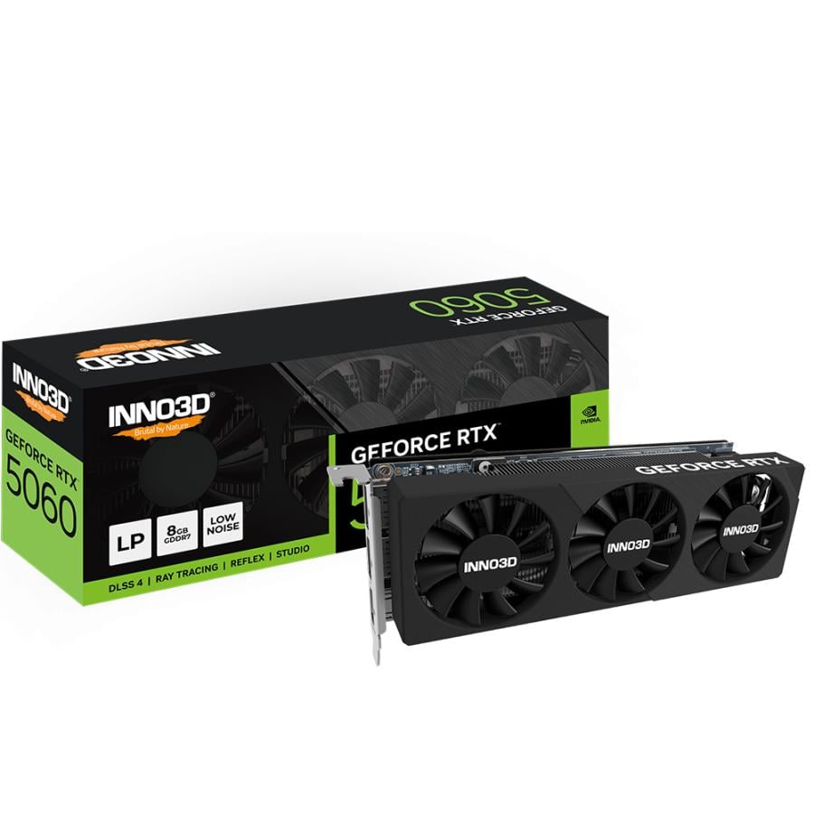 INNO3D N5060L-08D7-17941616 GeForce RTX 5060 X3LP, 8GB GDDR7, 128-bit, 2497 Mhz, 28Gbps