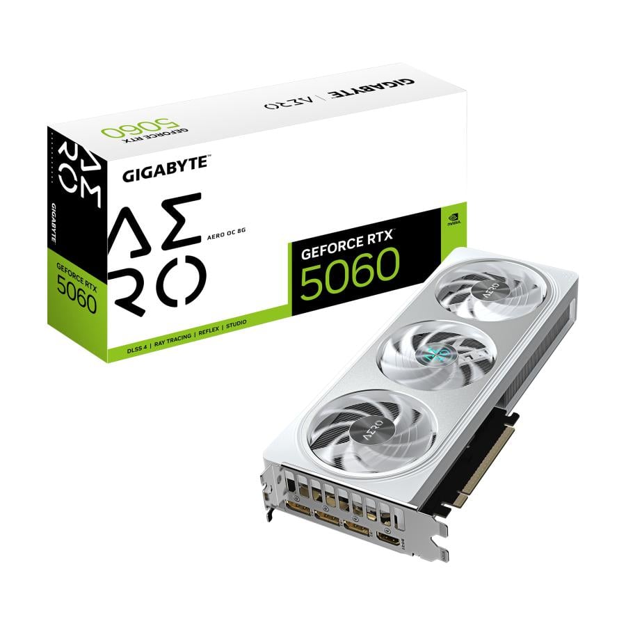 Gigabyte GV-N5060AERO OC-8GD GeForce RTX 5060 AERO OC 8G, 8GB GDDR7, 128bit, PCIe 5.0, 2595 Mhz