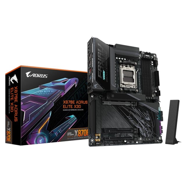 Gigabyte X870E A ELITE X AORUS ELITE X3D, ATX, AMD AM5, DDR5, 2x PCIe 5.0, WI-FI 7, 5 Gbe, USB 4