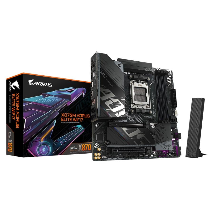 Gigabyte X870M AORUS ELITE WIFI7 X870M,  mATX, AMD AM5, DDR5, PCIe 5.0, 2.5 Gbe, USB 4