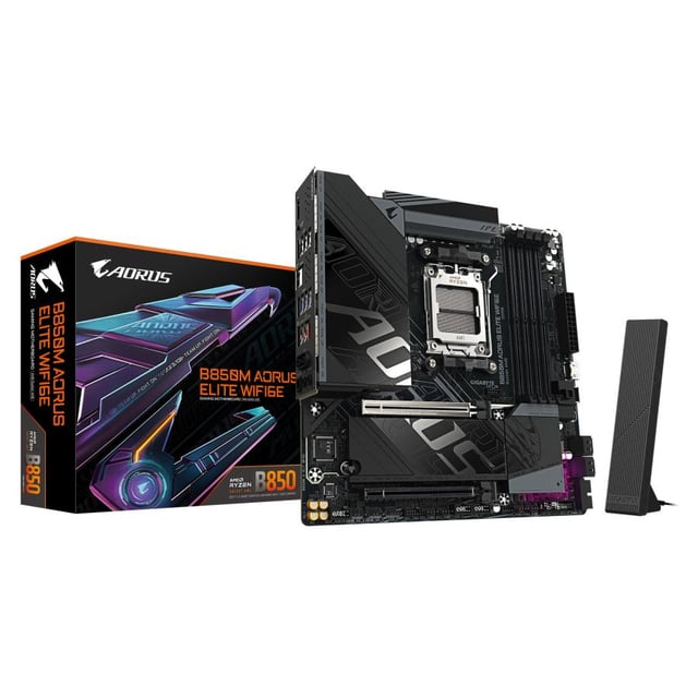 Gigabyte B850M A ELT WF6E B850M AORUS ELITE WIFI6E, mATX, AMD AM5, DDR5, PCIe 5.0, M.2, 2.5 Gbe