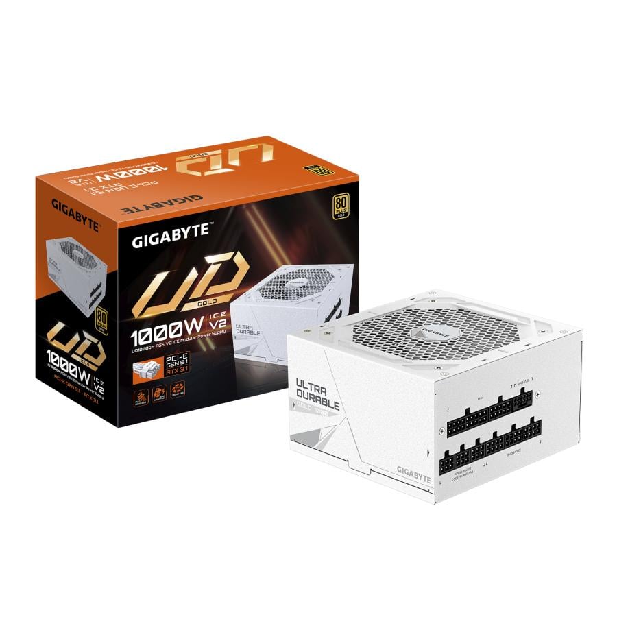 Gigabyte GP-UD1000GM PG5 ICE UD1000GM PG5 V2 ICE PSU, ATX 3.1, 1000W, PCIe Gen 5.1, 80 PLUS Gold
