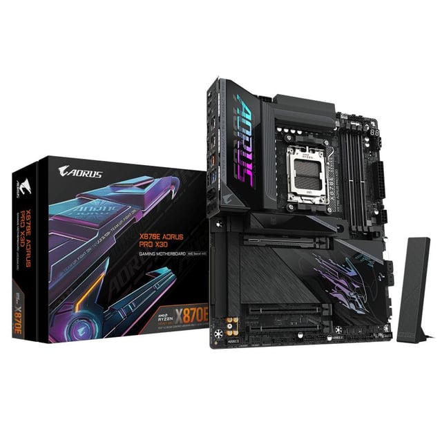 Gigabyte X870E A PRO X X870E AORUS PRO X3D, AMD AM5, DDR5 Support Ryzen 9000 CPUs, 18+2+2 Phases