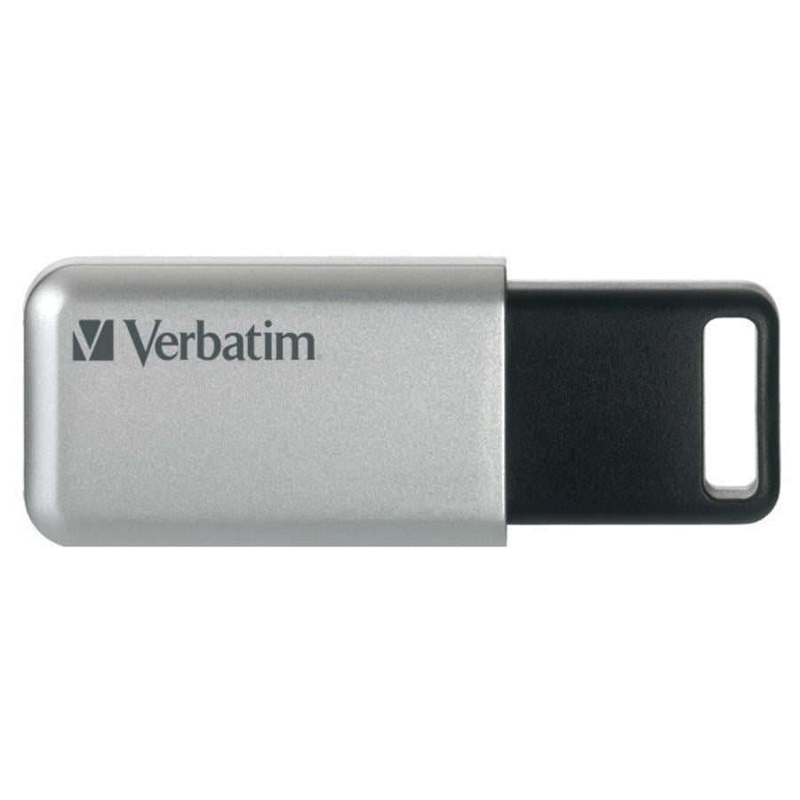 Verbatim 98666 Secure Pro USB 3.0 Drive, 64 GB, USB Type-A, 3.2 Gen 1, 35 MB/s, Cap, Black, Grey