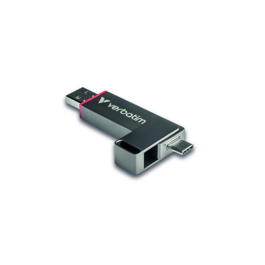 Verbatim 32042 Dual QuickStick USB Drive, 512 GB, USB Type-A / USB Type-C, 3.2 Gen 1, 550 MB/s, Grey