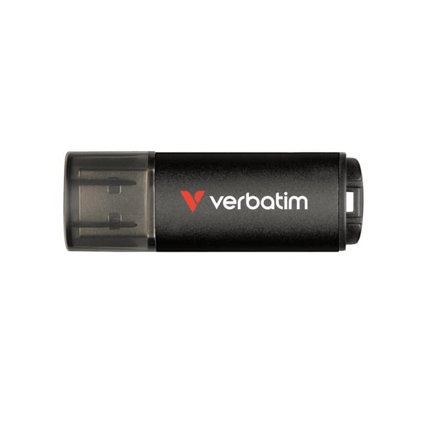 Verbatim 30212 V200 Metal USB Drive, 128 GB, USB Type-A, 3.2 Gen 1, 200 MB/s, Cap, Black
