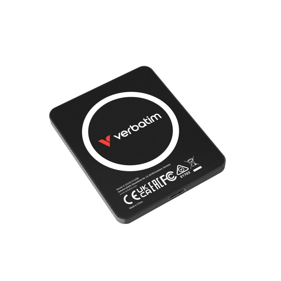 Verbatim 32335 SnapBack Ultra Slim SSD, 512 GB, USB Type-C, USB 3.2 Gen 2x2, 2050 MB/s, 20 Gbit/s, B