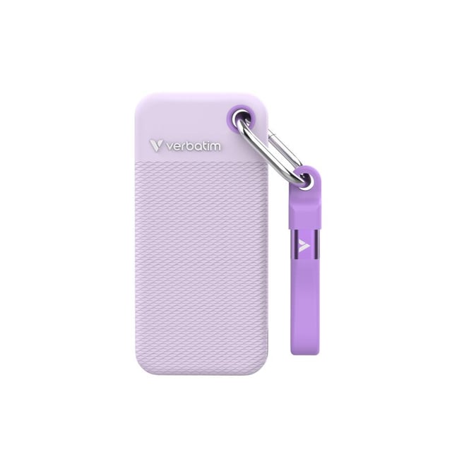 Verbatim 32323 Pocket SSD incl. sleeves, 2 TB, USB Type-C, 3.2 Gen 2, 10000 MB/s, 10 Gbit/s, Purple