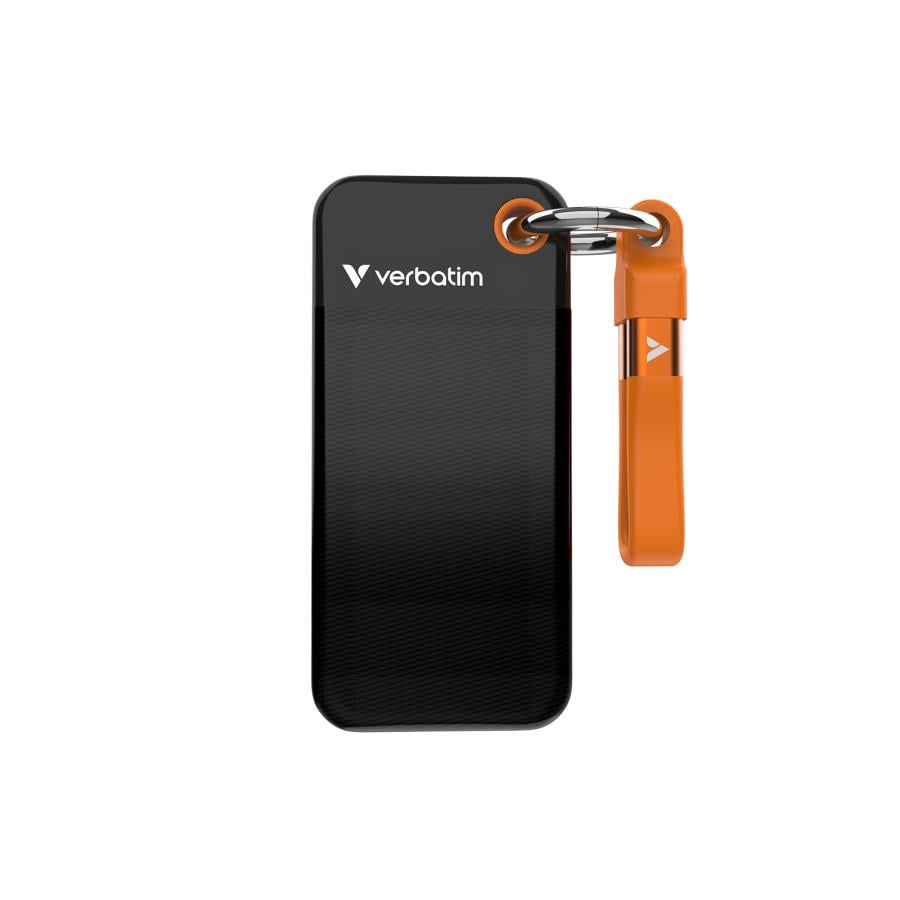 Verbatim 32197 Pocket SSD Black/Orange, 2 TB, USB Type-C, 3.2 Gen 2, 1000 MB/s, 10 Gbit/s