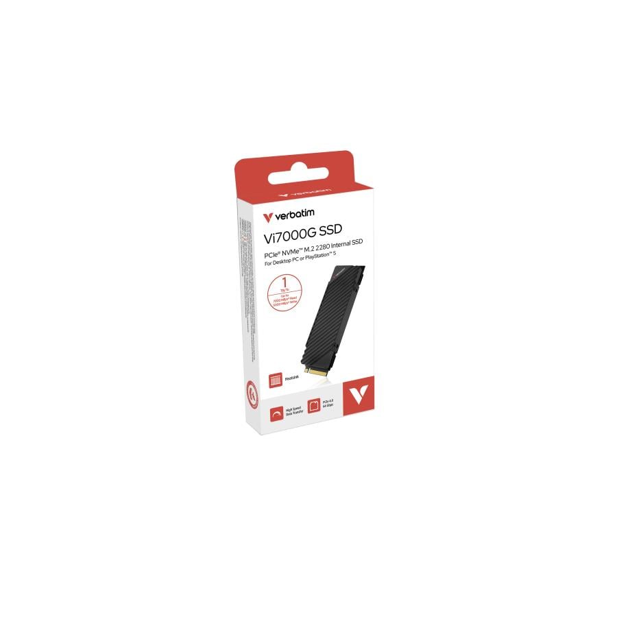 Verbatim 49367 Vi7000G PCIe NVMe M.2 SSD, 1 TB, M.2, 7000 MB/s