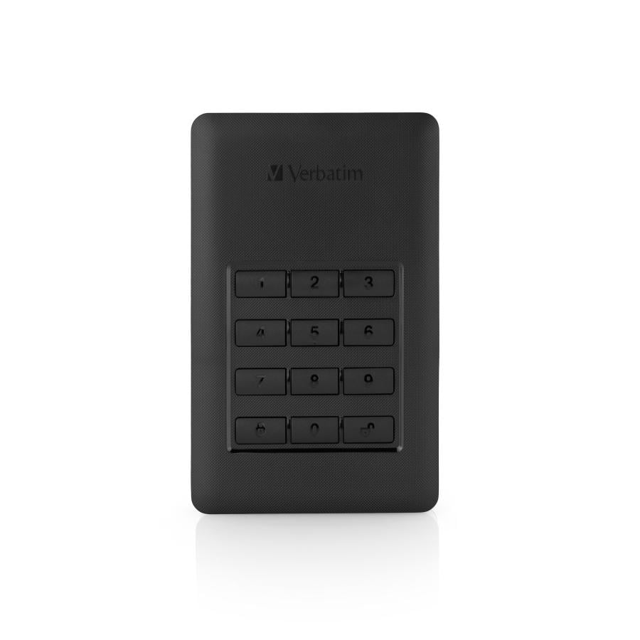 Verbatim 53401 Store "n" Go Secure Portable HDD w/ Keypad Access, 1 TB, USB 3.2 Gen 1 Type-A