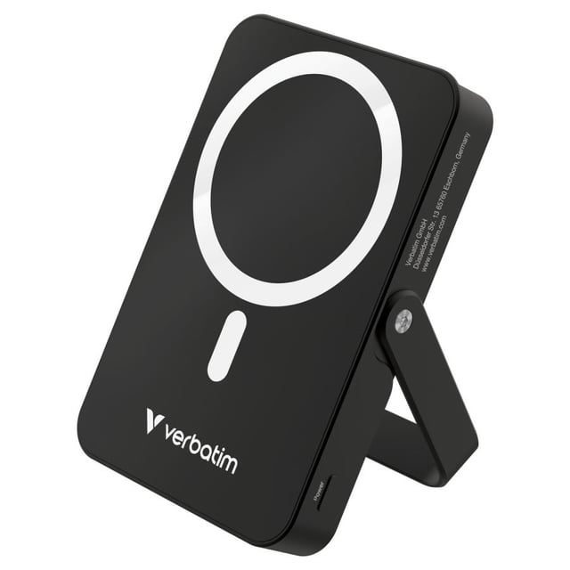 Verbatim 32264 Charge "n" Go Magnetic Wireless Power Bank with stand Black, 10000 mAh, LiPo, 35 W