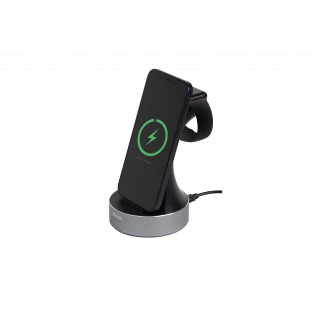 Verbatim 49555 WCS-01 Aluminum 2-in-1 Qi MFi Wireless + Apple Watch Charger, Wireless Charging, 1.5m