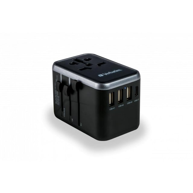 Verbatim 49546 Universal Travel Adapter, USB PD 61W, QC, 3x USB, 2x USB Type-C, 2500 W