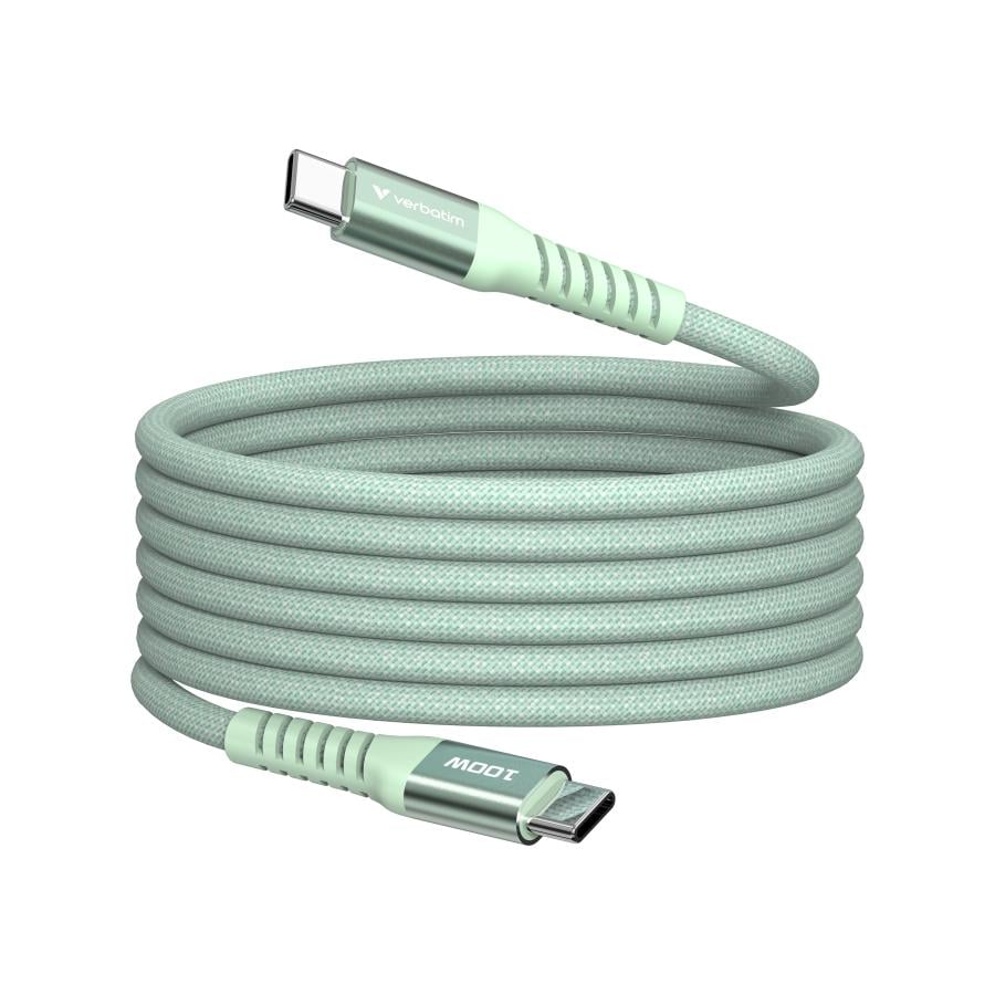 Verbatim 31855 Sync & Charge Magnetic Cable - 100W USB-C to USB-C, 480 Mbit/s, 1.2m, Green